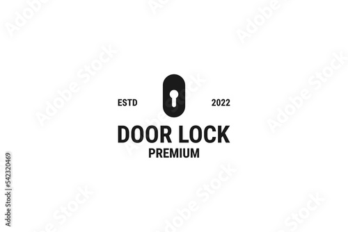 Flat door lock icon logo design vector illustration idea