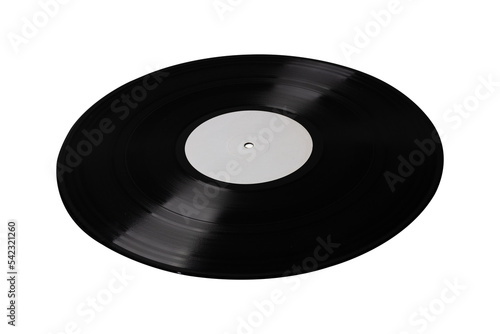 vinyl record 12'' perspective realistic photography, isolated png on transparent background for graphic design