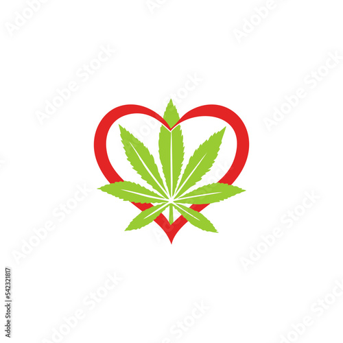 combining marijuana leaf and heart shape into one interesting concept photo