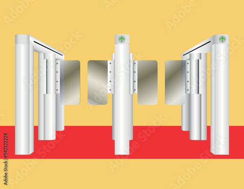 Access Gates. Swing gate barrier to block the passage without permission
