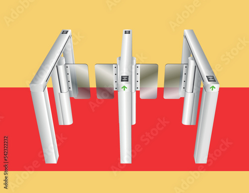 Pedestrian Access Gates. Swing gate barrier to block the passage without permission