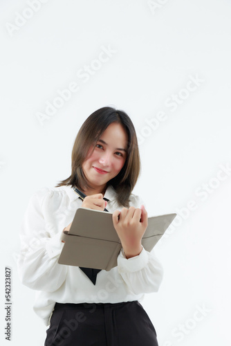 Portrait beautiful working Asian woman , business girl standing