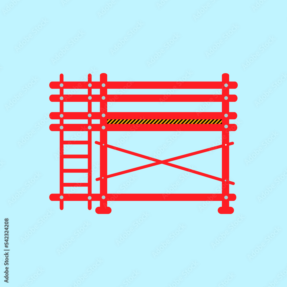 Scaffolding construction flat line icon vector. Scaffolding construction flat line icon vector.