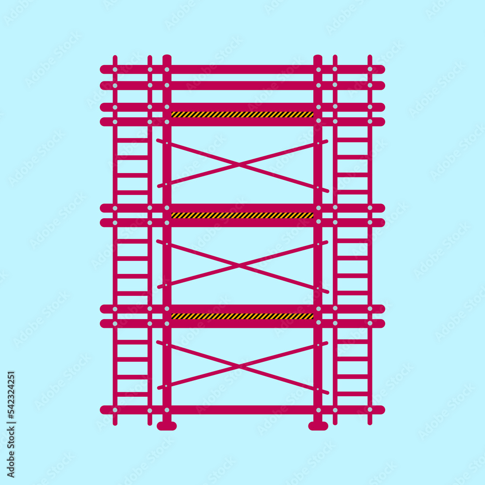 Scaffolding construction flat line icon vector. Scaffolding construction flat line icon vector.