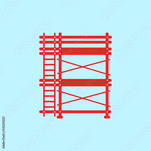Fototapeta Naklejka Na Ścianę i Meble -  Scaffolding construction flat line icon vector.