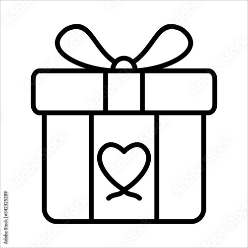 Love Gift Box Icon Logo Design Vector Template Illustration Sign And Symbol