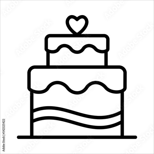 Birthday Cake, Anniversary Cake Icon Logo Design Vector Template Illustration Sign And Symbol
