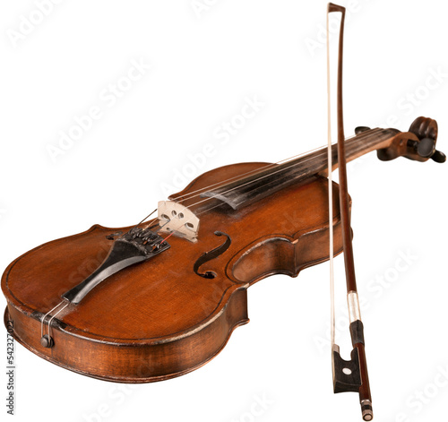 Photo Wooden classic violin isolated on white