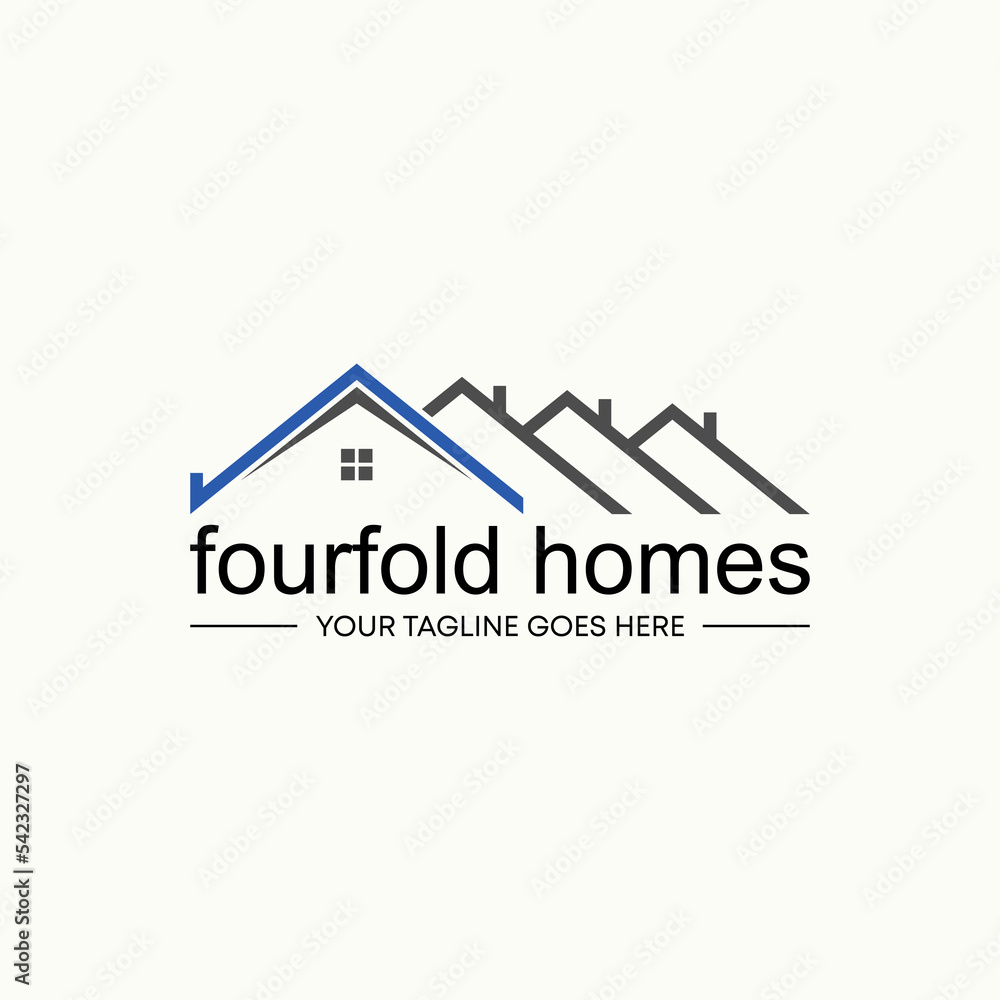 Simple and unique shape line four fold roof house homes image graphic icon logo design abstract concept vector stock. Can be used as symbol related to property or living Simple and unique shape line four fold roof house homes image graphic icon logo design abstract concept vector stock. Can be used as symbol related to property or living