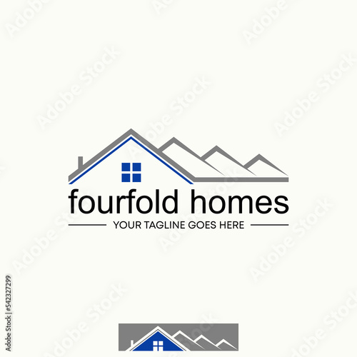 Simple and unique shape line four roof house homes image graphic icon logo design abstract concept vector stock. Can be used as symbol related to property or living