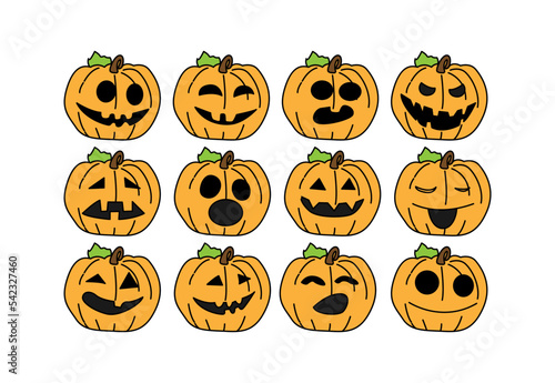 hellowen head pumpkin illustration