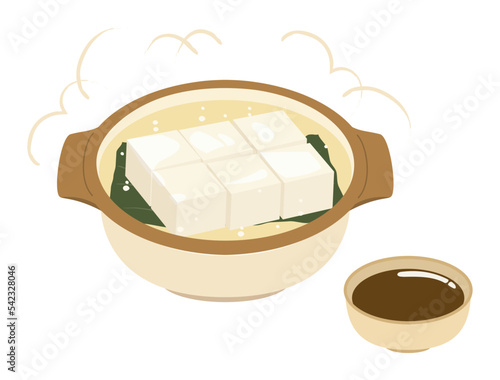 湯豆腐をイメージしたイラスト たれ付きバージョン