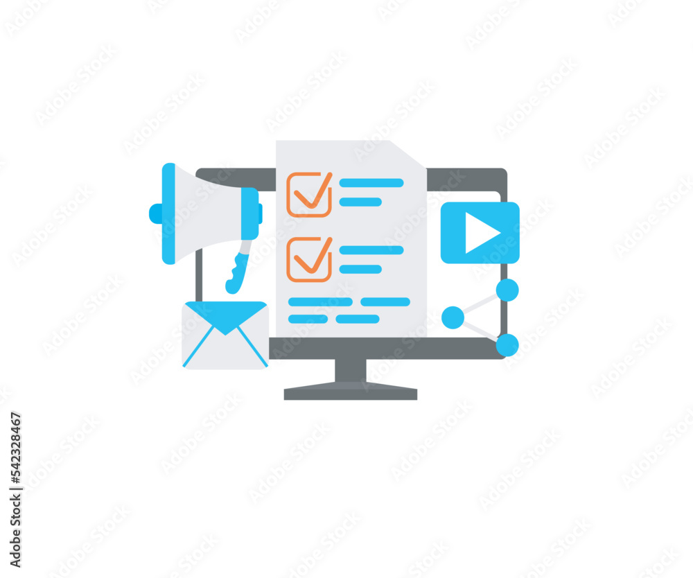 Illustration of a checklist document marketing strategy Illustration of a checklist document marketing strategy