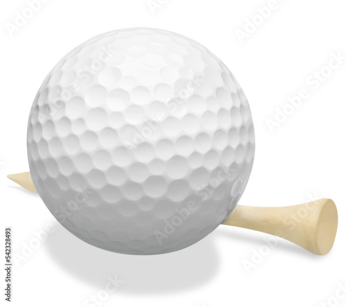 golf ball with a golf tee