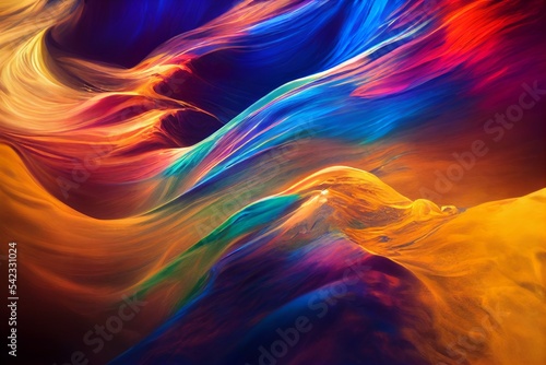 イラスト カラフル アート 流体 気体 流れ 抽象 曲線