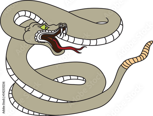 snake cobra tattoo style Cobra vector. king Cobra snake with mouth open.Snake cobra illustration.Rattlesnake vector.