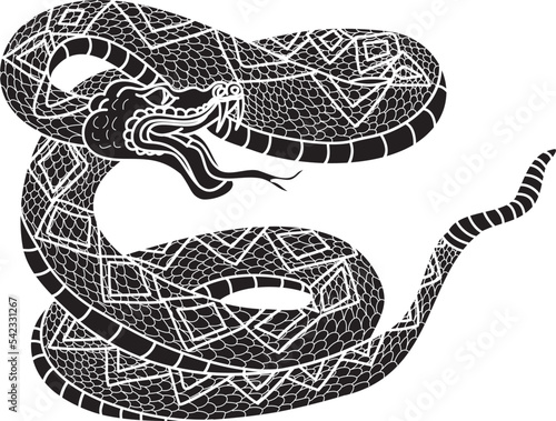snake cobra tattoo style Cobra vector. king Cobra snake with mouth open.Snake cobra illustration.Rattlesnake vector.