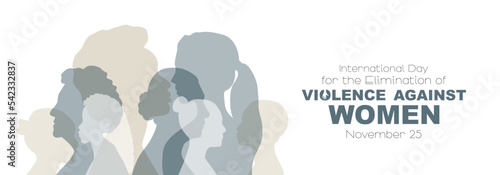 International Day for the Elimination of Violence against Women banner.