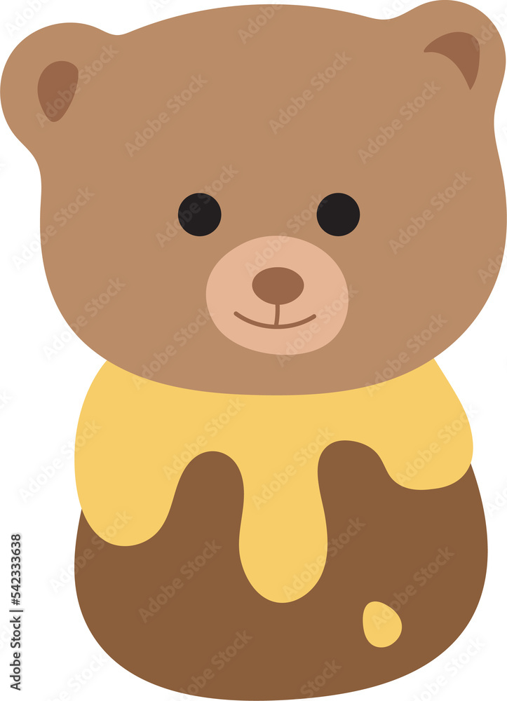Bear and Bee with Honey Clipart