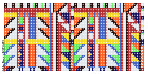 Bead african ornament. Maasai ethnic background. Tribal vector seamless pattern.