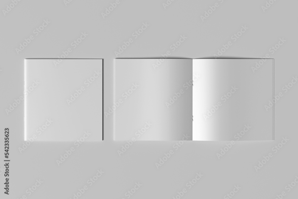 Square brochure and catalog mockup rendering design Square brochure and catalog mockup rendering design