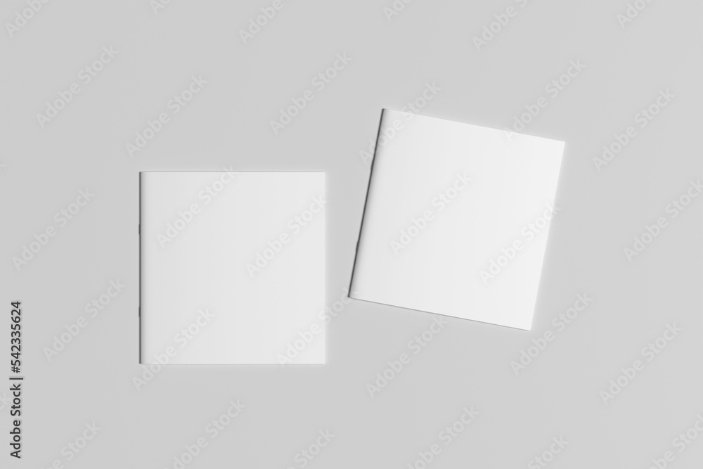 Square brochure and catalog mockup rendering design Square brochure and catalog mockup rendering design