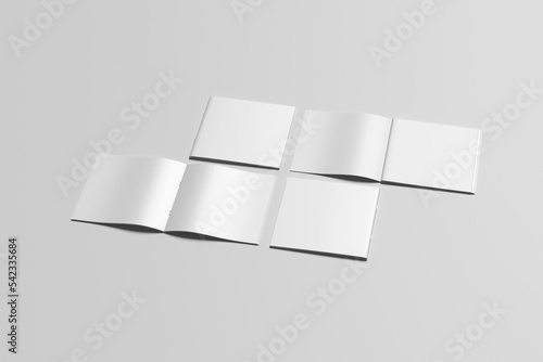 Square brochure and catalog mockup rendering design