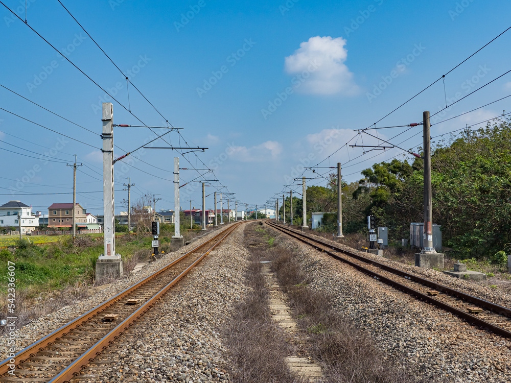 Scenery of railway in Miaoli,Taiwan.