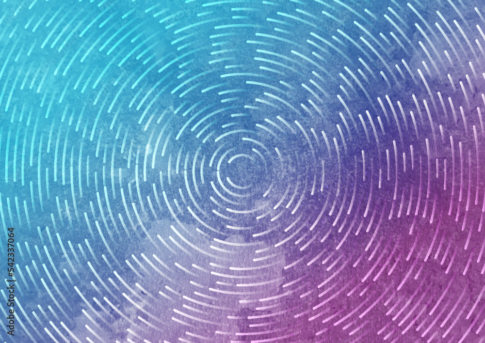 Blue purple circular lines abstract retro grunge background. Geometric vector design
