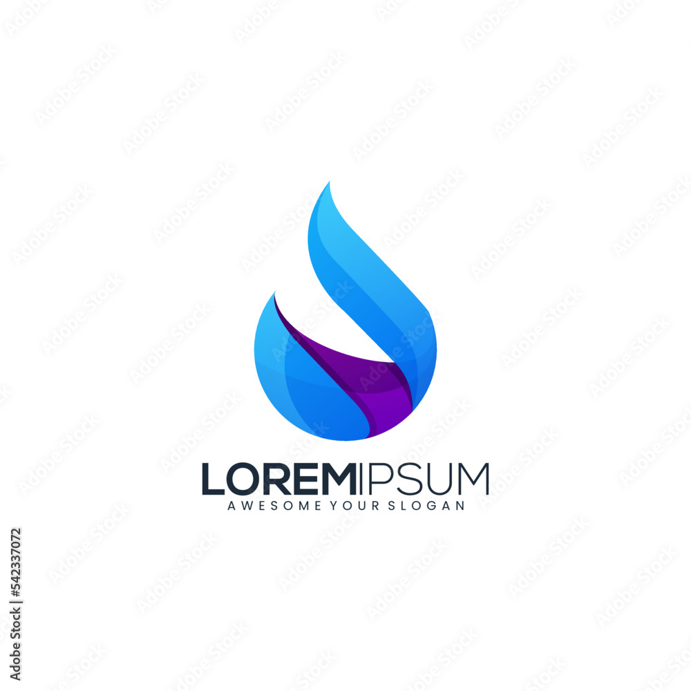 abstract water colorful gradient logo