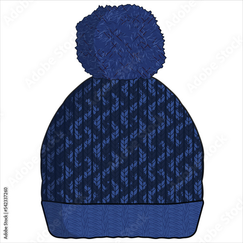 BEANIE KNIT CAP FOR UNISEX WEAR VECTOR ILLUSTRATION