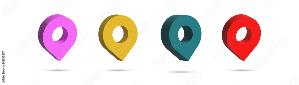 Map Location Pin 3d render of a set of markers Map Location Pin 3d render of a set of markers