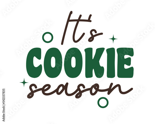 It's Cookie season Girl scout cookies quote retro typography SVG on white background