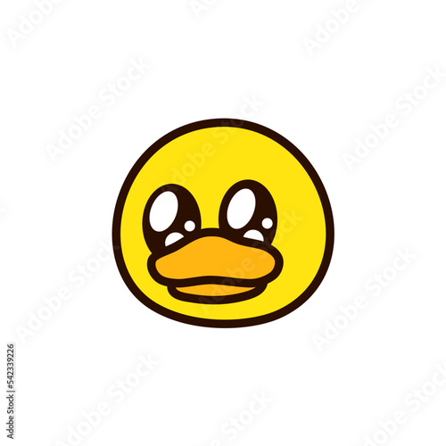 vector files of a drawing duck face with colored doodle style
