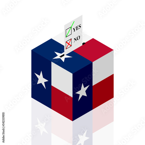 texas state ballot box. vector illustration