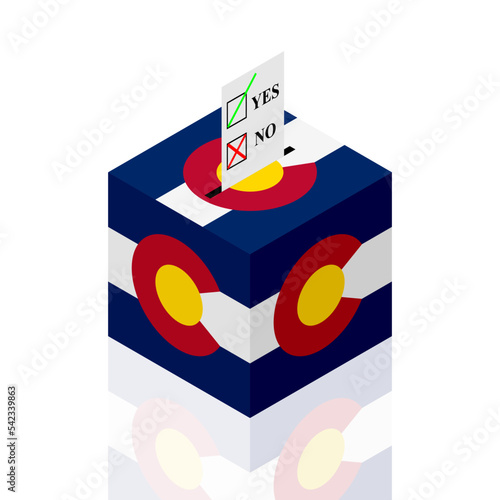 colorado state ballot box. vector illustration