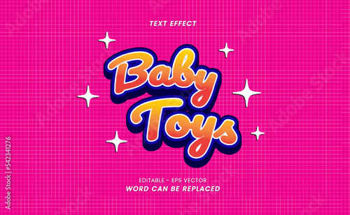 Baby Toys Text - Text can be edited Again and Replaced. Suitable For Use As Celebration Design Elements, Promotional Text Media and Others.