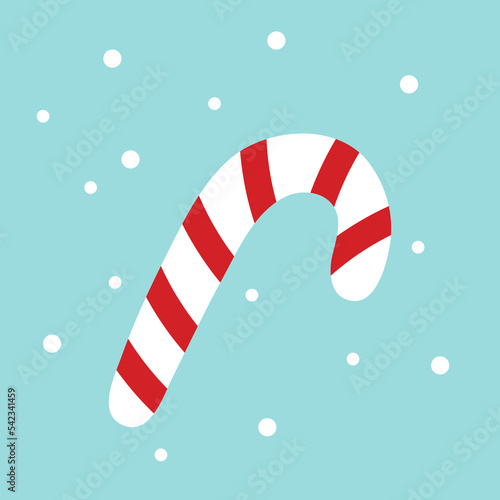 Striped sugar stick. Striped candy, lollipop. Decorative element for postcards, greetings, invitations, scrapbooking. New Year Christmas.