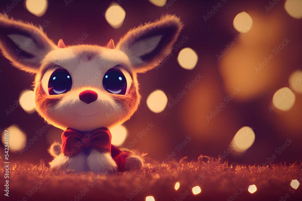 A cute reindeer dressed for christmas A cute reindeer dressed for christmas