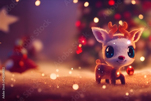 A cute reindeer dressed for christmas © Mauro