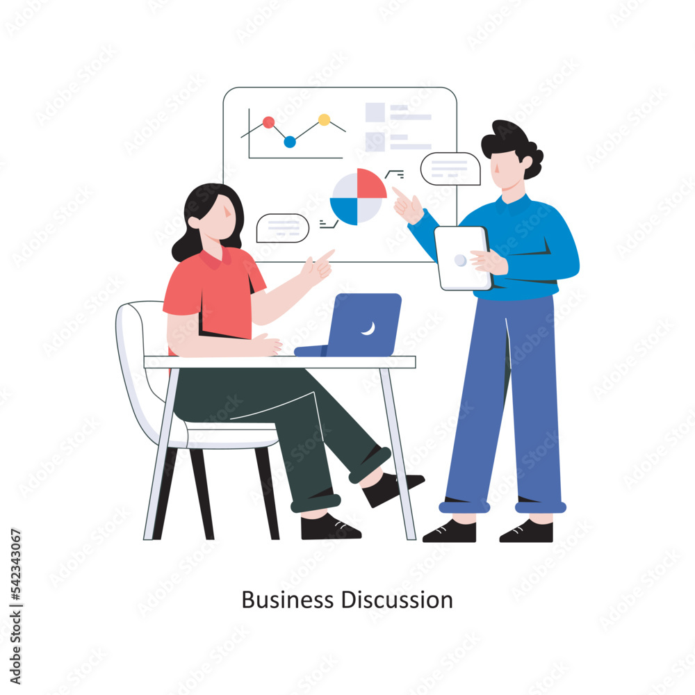 Business Discussion flat style design vector illustration. stock illustration Business Discussion flat style design vector illustration. stock illustration