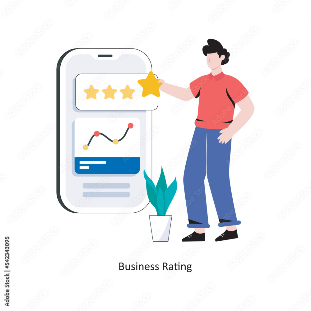 Business Rating flat style design vector illustration. stock illustration