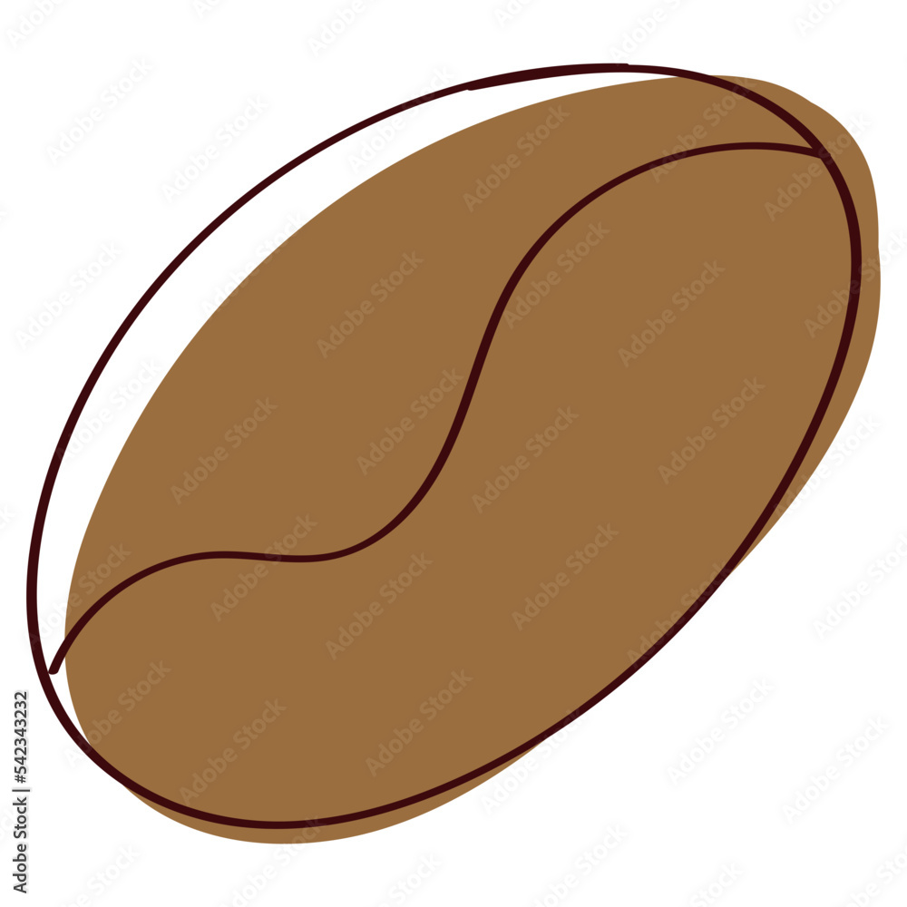 Coffee bean vector illustration in monotone design Coffee bean vector illustration in monotone design