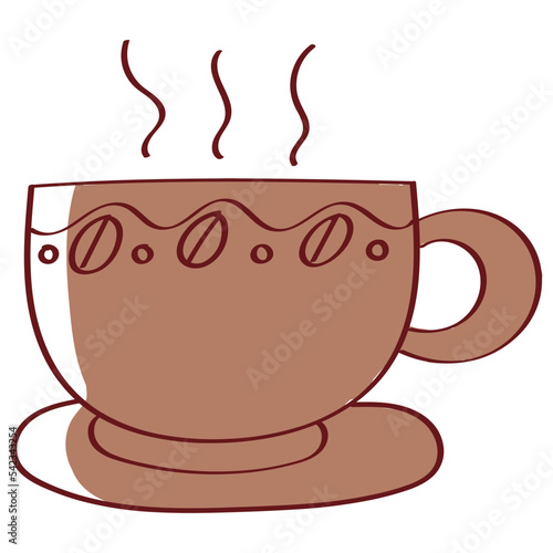 Coffee cup vector illustration in monotone design