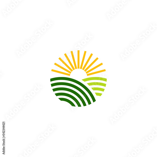 CREATIVE LOGO DESIGN RICE FIELD FARMS , MINIMALIST, MODERN, COLORING AND CLEAN