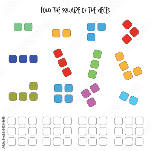 Education logic game for preschool kids. Kids activity sheet. Find figure matching. Iq test. Children funny riddle entertainment. Vector illustration