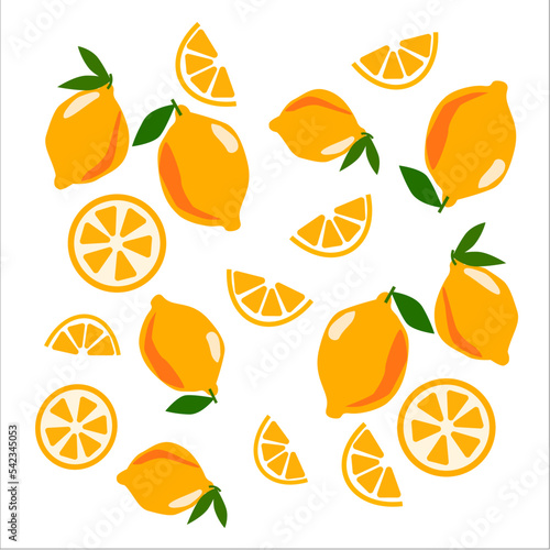 seamless pattern with oranges  pattern with leaves  limon  set citrus  lime  summer  cocktail 