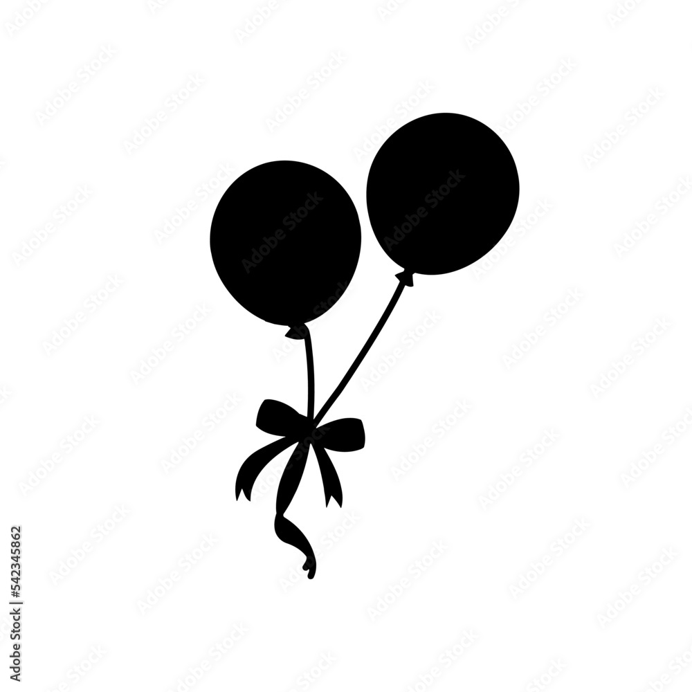 Balloons line vector icon collection. Single continuous line art balloon. Holiday festive present gift concept. Birthday party decoration helium balloon silhouette design.