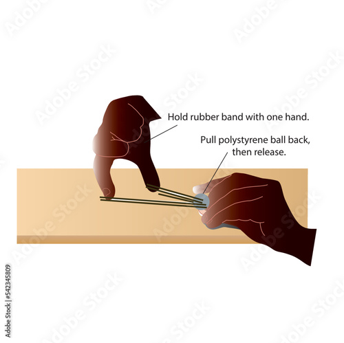 Push and Pull force vector illustration. Force, motion and friction concept. Easy science for kids. Educational illustrated scene.