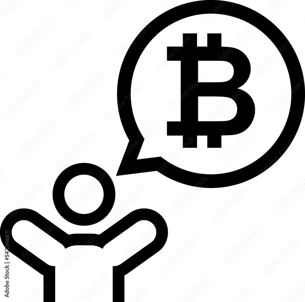 digital money. Bitcoin line icon digital money. Bitcoin line icon